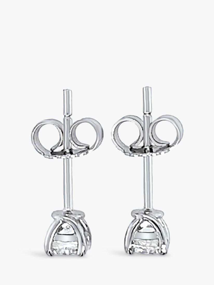Milton & Humble Jewellery 18ct White Gold Pre-Loved Single Stone Diamond Stud Earrings