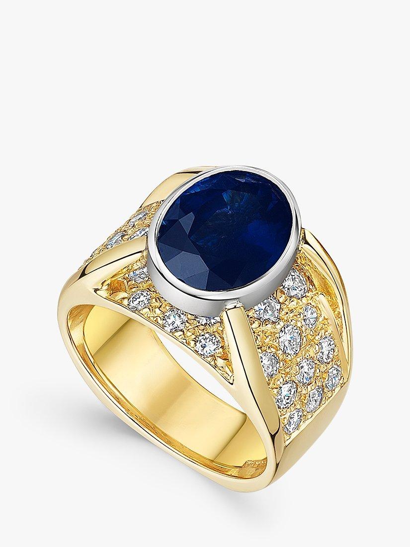 Product image 2 of 7, which shows Milton & Humble Jewellery 14ct Gold & Platinum Pre-Loved Sapphire & Diamond Ring