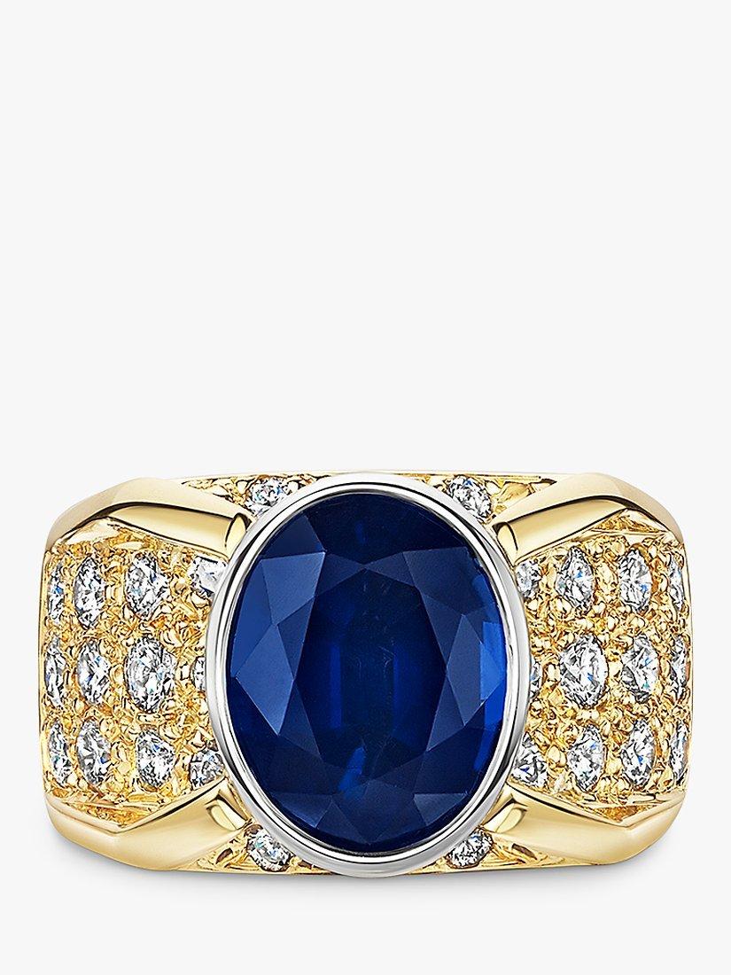 Product image 3 of 7, which shows Milton & Humble Jewellery 14ct Gold & Platinum Pre-Loved Sapphire & Diamond Ring