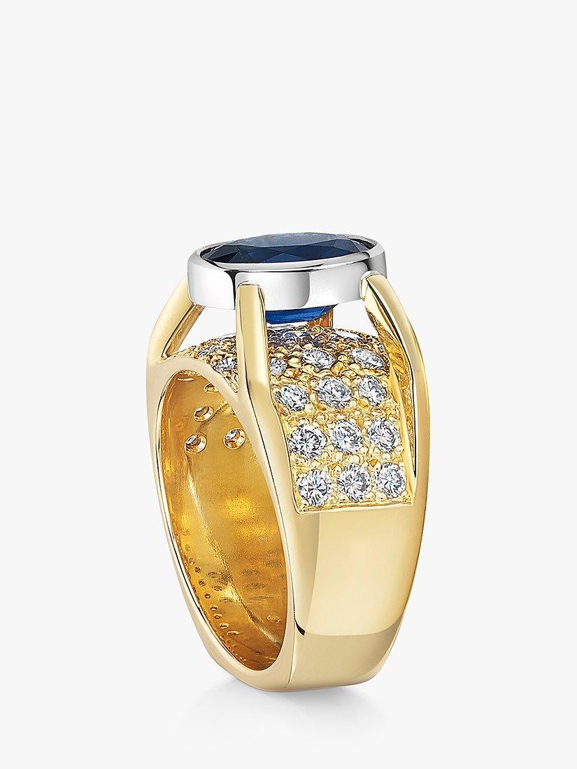 Product image 4 of 7, which shows Milton & Humble Jewellery 14ct Gold & Platinum Pre-Loved Sapphire & Diamond Ring