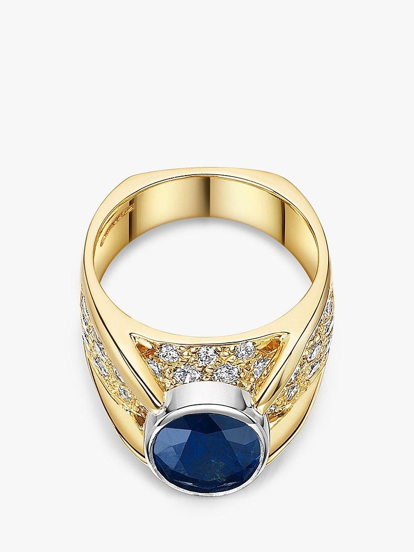 Product image 5 of 7, which shows Milton & Humble Jewellery 14ct Gold & Platinum Pre-Loved Sapphire & Diamond Ring