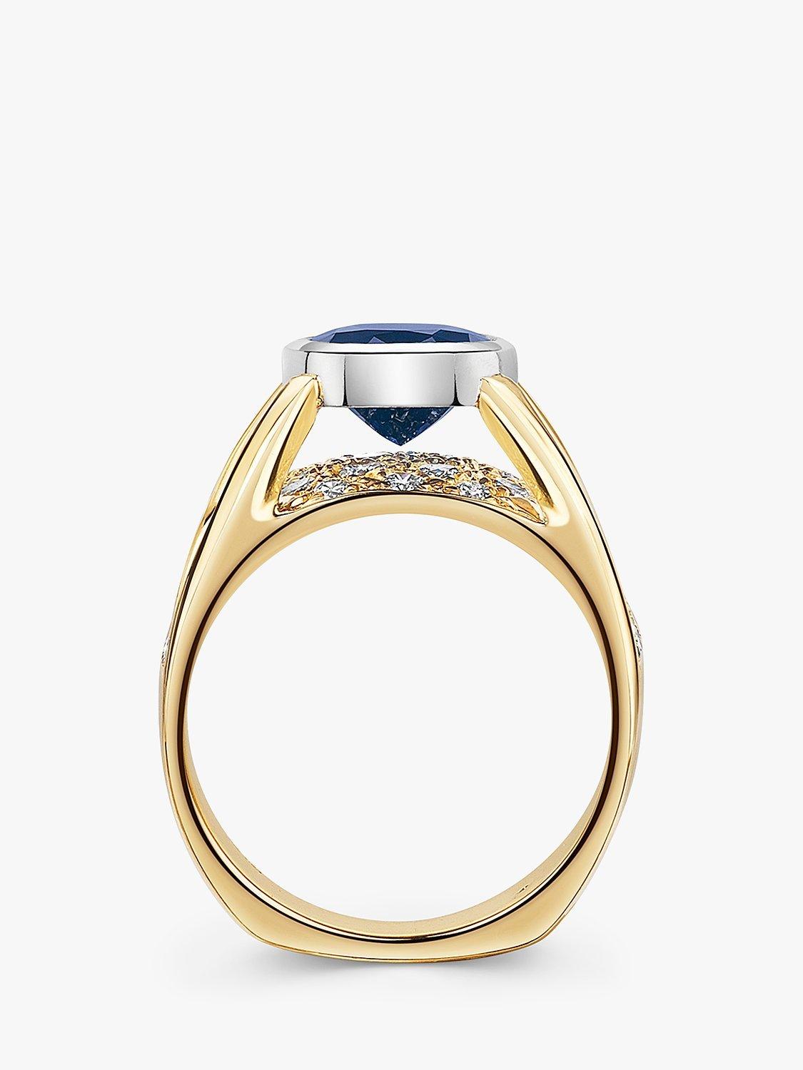 Product image 6 of 7, which shows Milton & Humble Jewellery 14ct Gold & Platinum Pre-Loved Sapphire & Diamond Ring