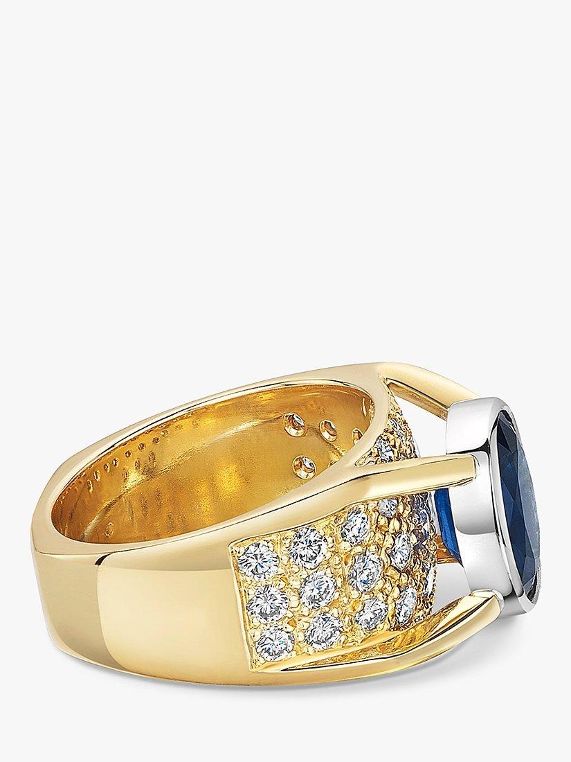 Product image 7 of 7, which shows Milton & Humble Jewellery 14ct Gold & Platinum Pre-Loved Sapphire & Diamond Ring