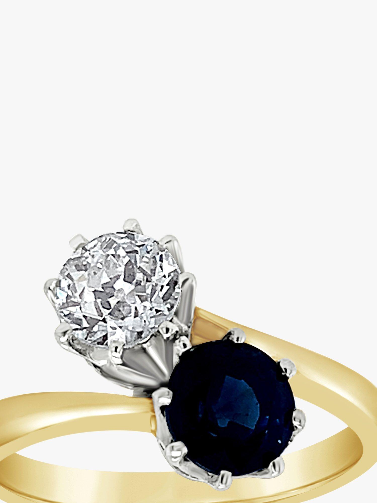Product image 2 of 5, which shows Milton & Humble Jewellery 18ct Sapphire & Diamond Pre-Loved Cross Over Ring