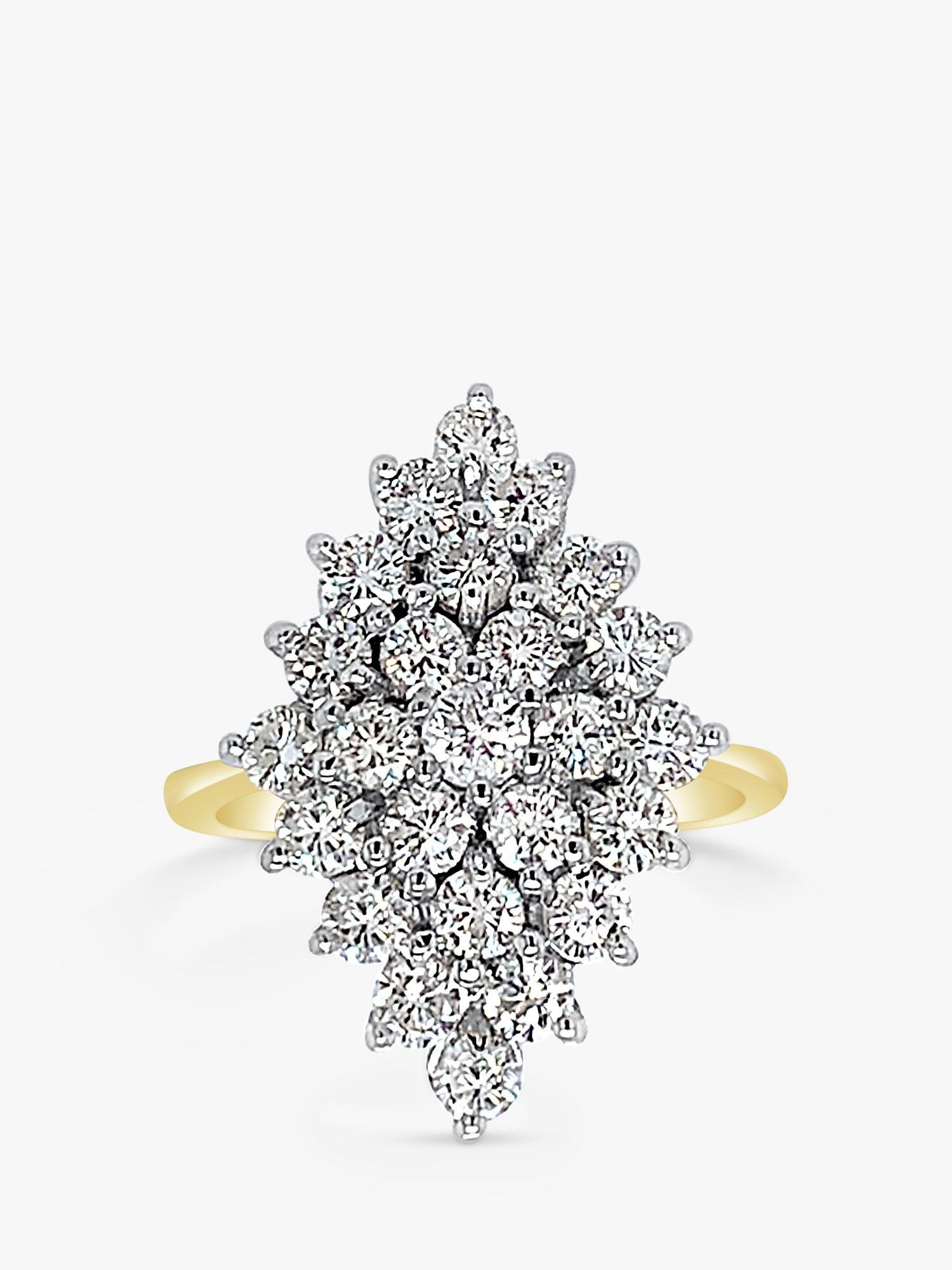Product image 1 of 5, which shows Milton & Humble Jewellery 18ct White and Yellow Gold Pre-Loved 25 Stone Diamond Ring