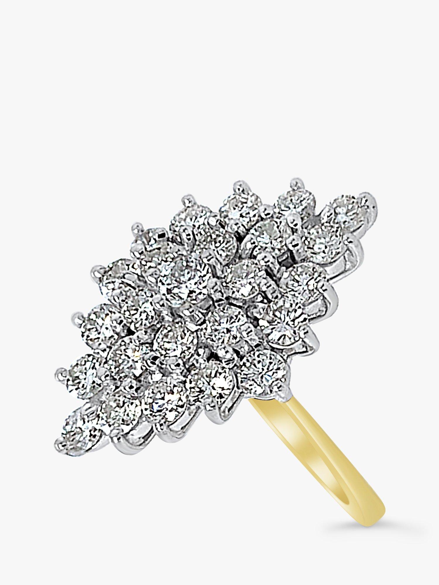 Product image 2 of 5, which shows Milton & Humble Jewellery 18ct White and Yellow Gold Pre-Loved 25 Stone Diamond Ring