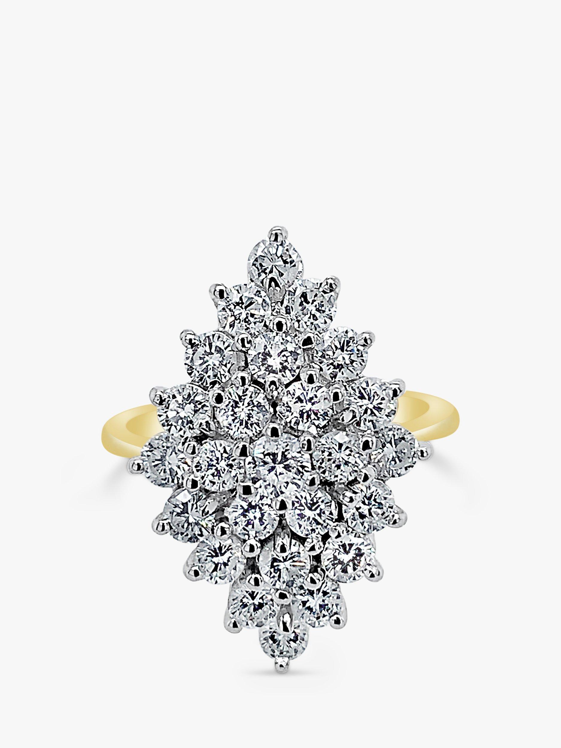 Product image 3 of 5, which shows Milton & Humble Jewellery 18ct White and Yellow Gold Pre-Loved 25 Stone Diamond Ring