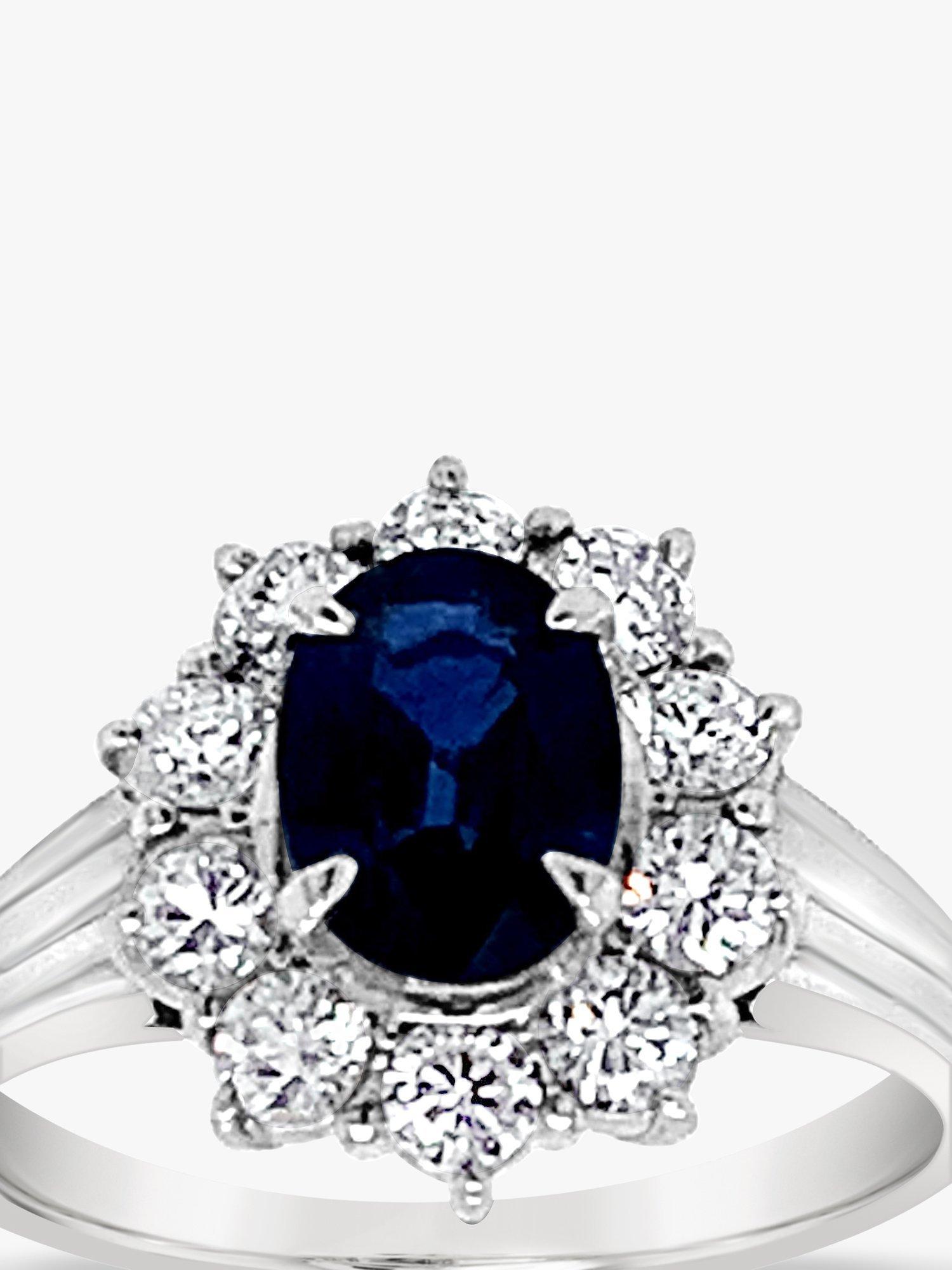 Product image 4 of 5, which shows Milton & Humble Jewellery Platinum Pre-Loved Sapphire & 10 Stone Diamond Ring