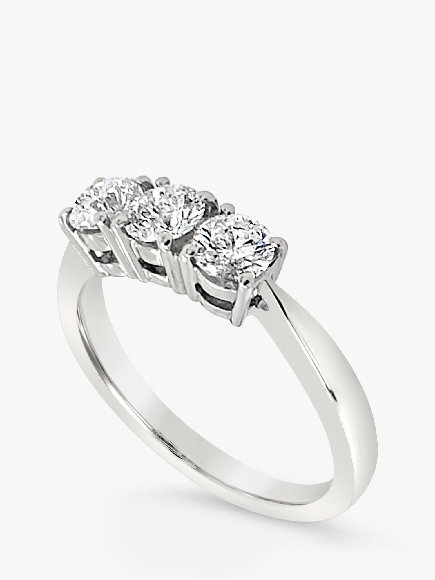 Product image 2 of 5, which shows Milton & Humble Jewellery 18ct White Gold Pre-Loved 3 Stone Diamond Ring