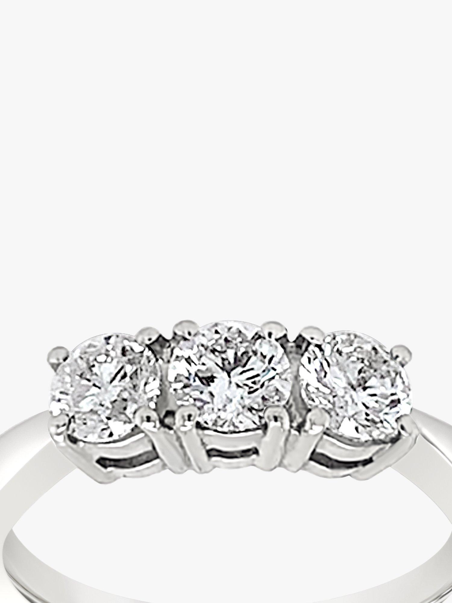 Product image 4 of 5, which shows Milton & Humble Jewellery 18ct White Gold Pre-Loved 3 Stone Diamond Ring