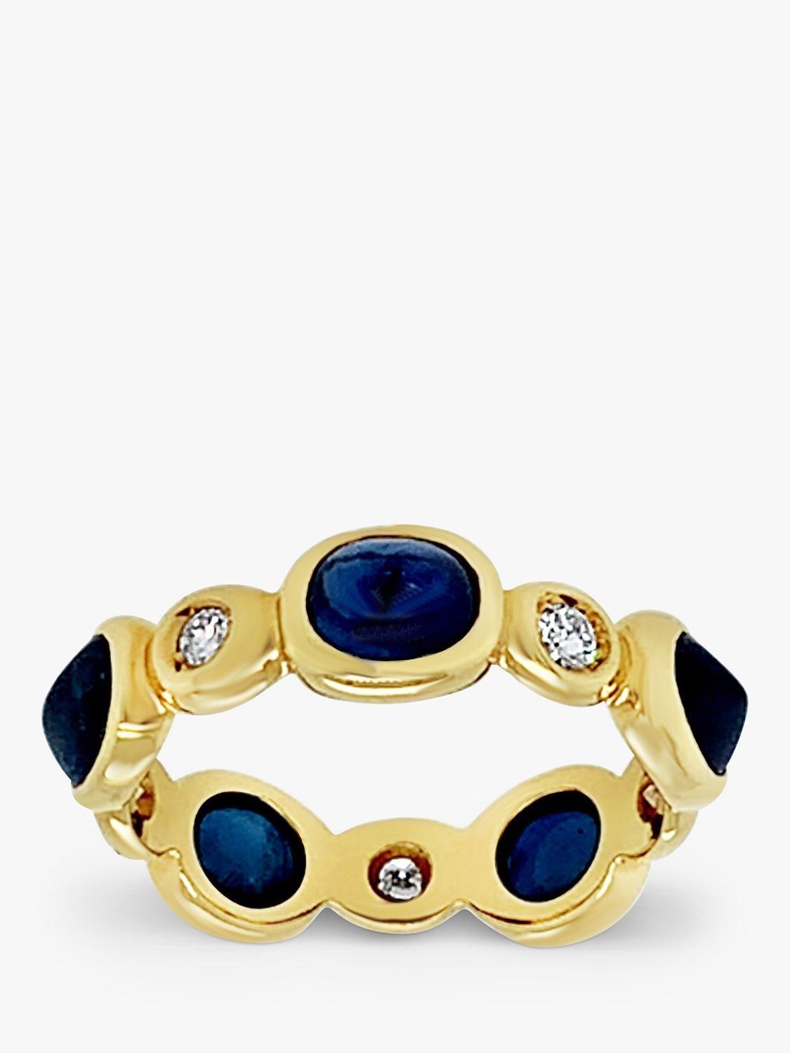 Milton & Humble Jewellery 18ct Yellow Gold Pre-Loved Sapphire & Diamond Band Ring