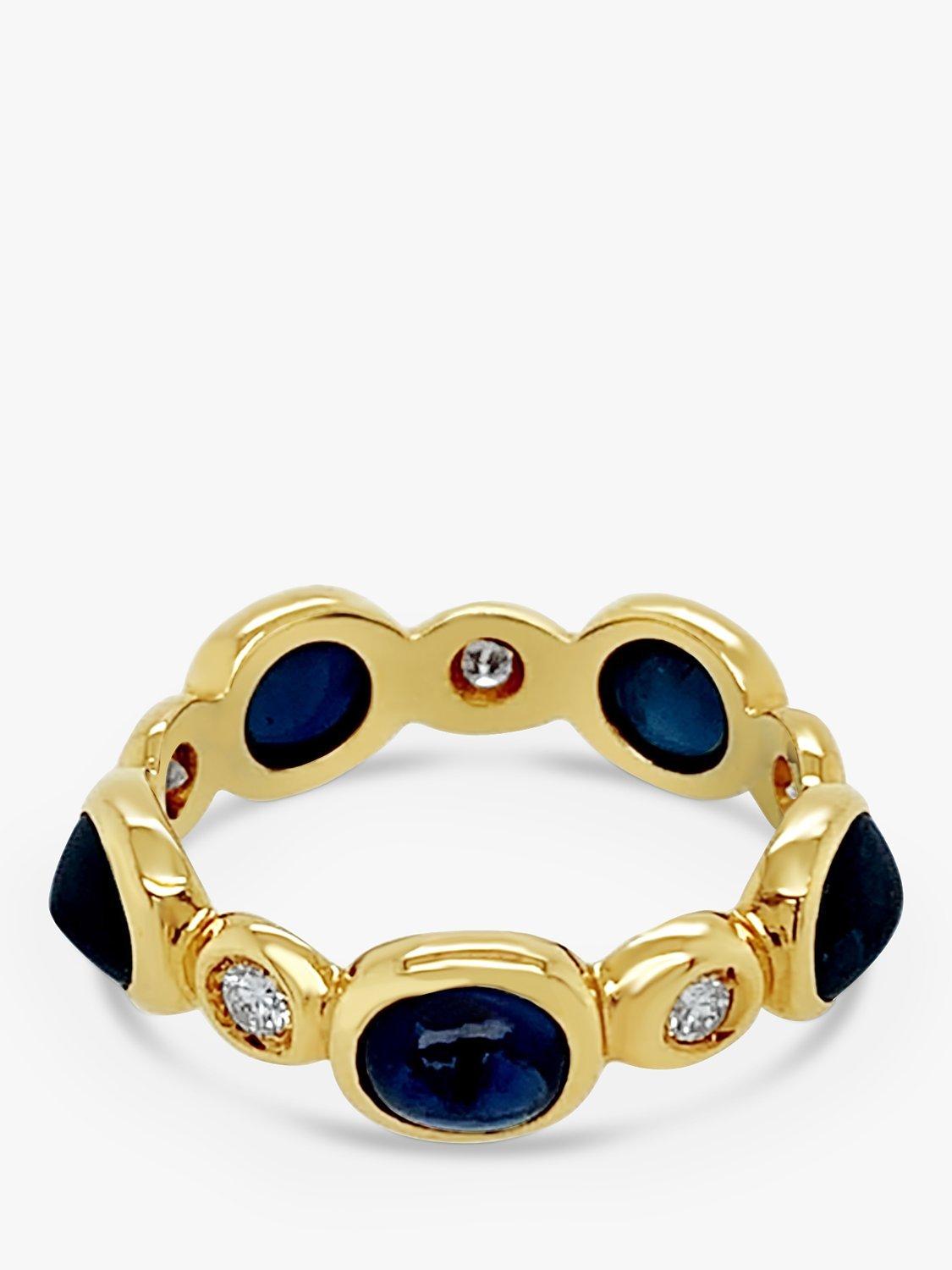 Milton & Humble Jewellery 18ct Yellow Gold Pre-Loved Sapphire & Diamond Band Ring