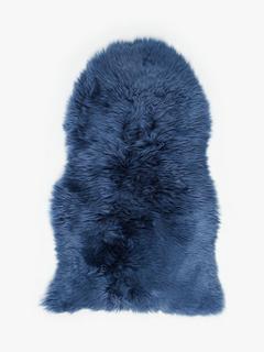 John Lewis Single Sheepskin Rug, Navy
