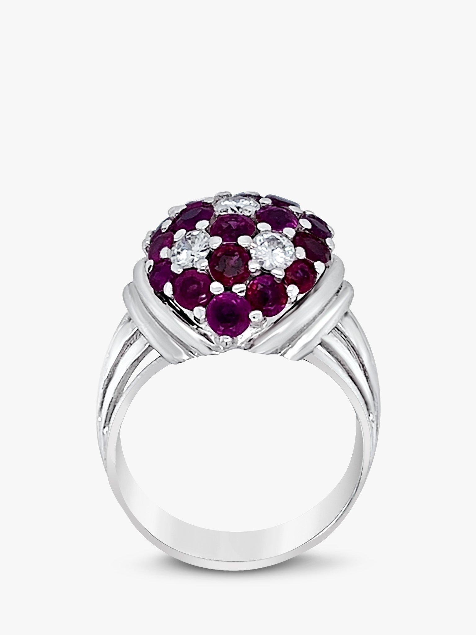 Product image 4 of 4, which shows Milton & Humble Jewellery 14ct White Gold Pre-Loved Ruby & Diamond Ring