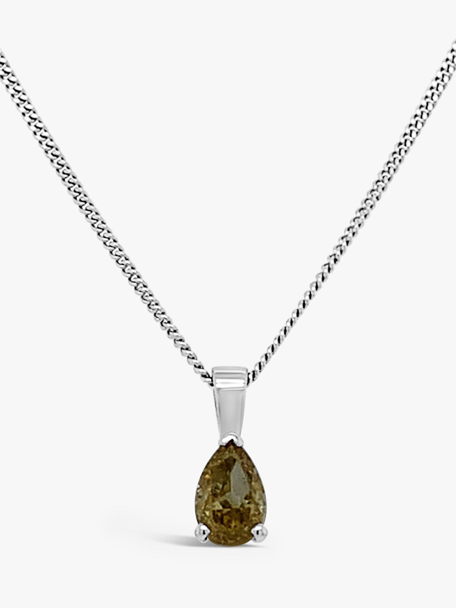 Product image 1 of 4, which shows Milton & Humble Jewellery White Gold Pre-Loved Yellow Diamond Pendant Necklace
