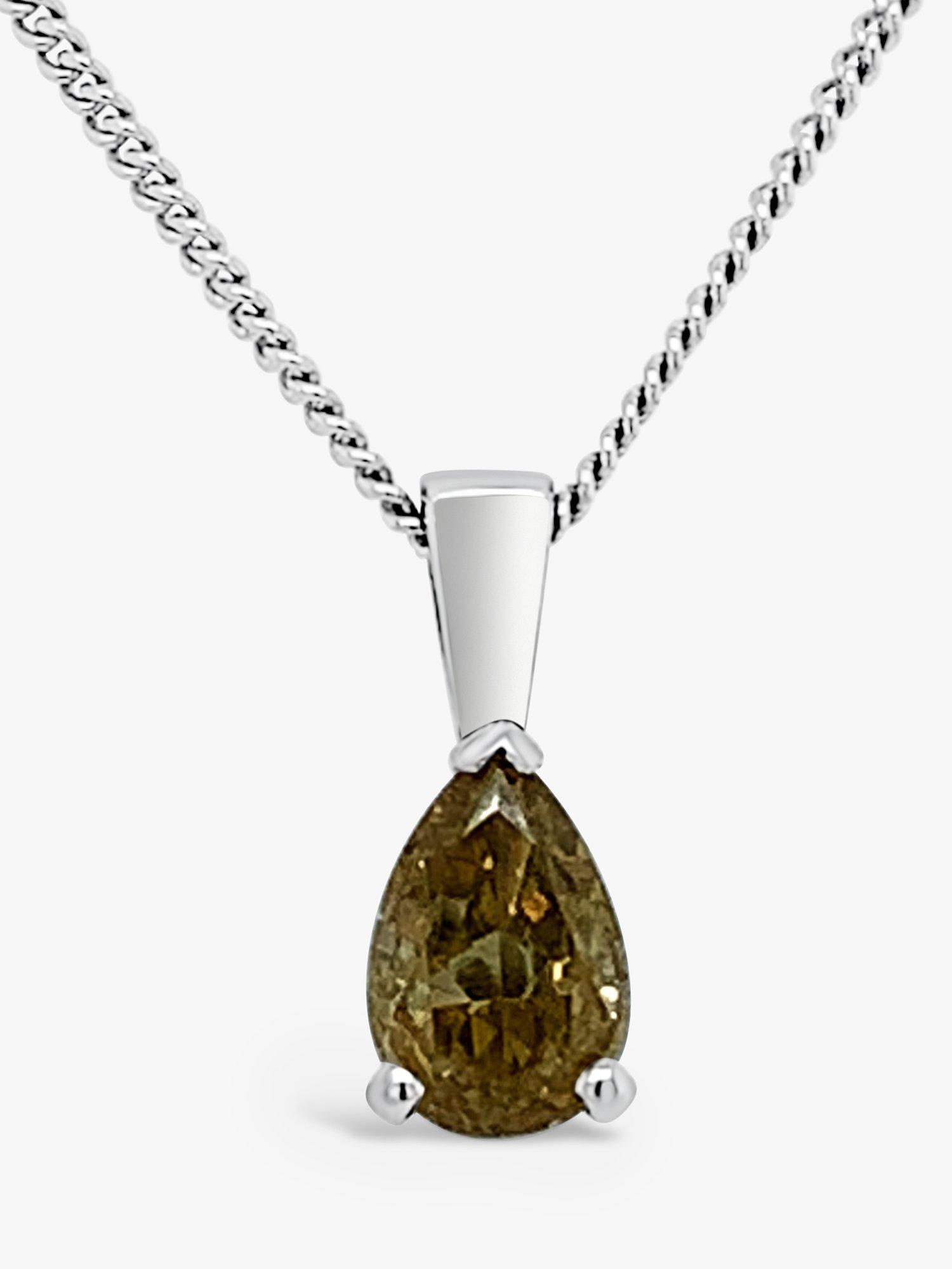 Product image 2 of 4, which shows Milton & Humble Jewellery White Gold Pre-Loved Yellow Diamond Pendant Necklace