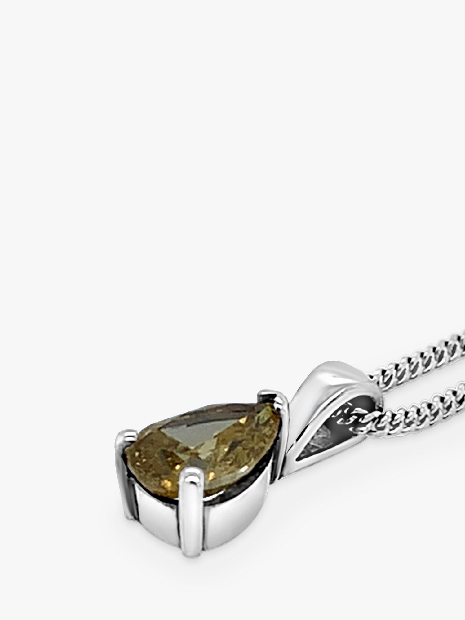 Product image 3 of 4, which shows Milton & Humble Jewellery White Gold Pre-Loved Yellow Diamond Pendant Necklace