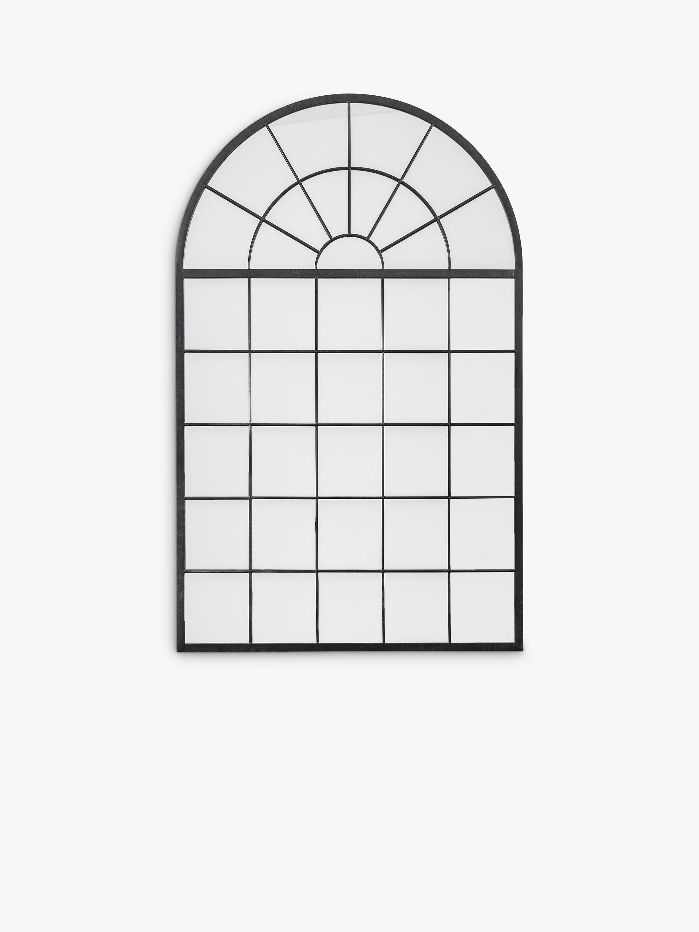 John Lewis Metal Frame Arched Wall Mirror, 160 x 100cm, Black