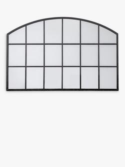 John Lewis Metal Frame Overmantel Wall Mirror, 120 x 80cm, Black, Black