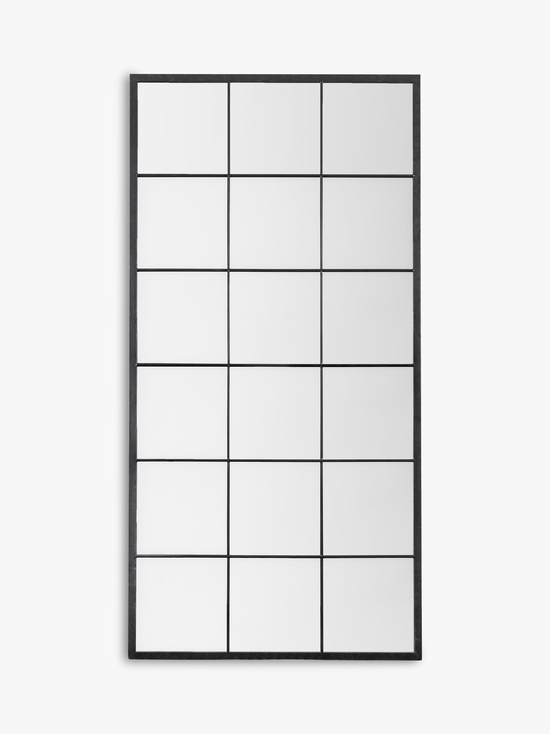 John Lewis Metal Frame Rectangular Wall Mirror, 180 x 90cm, Black