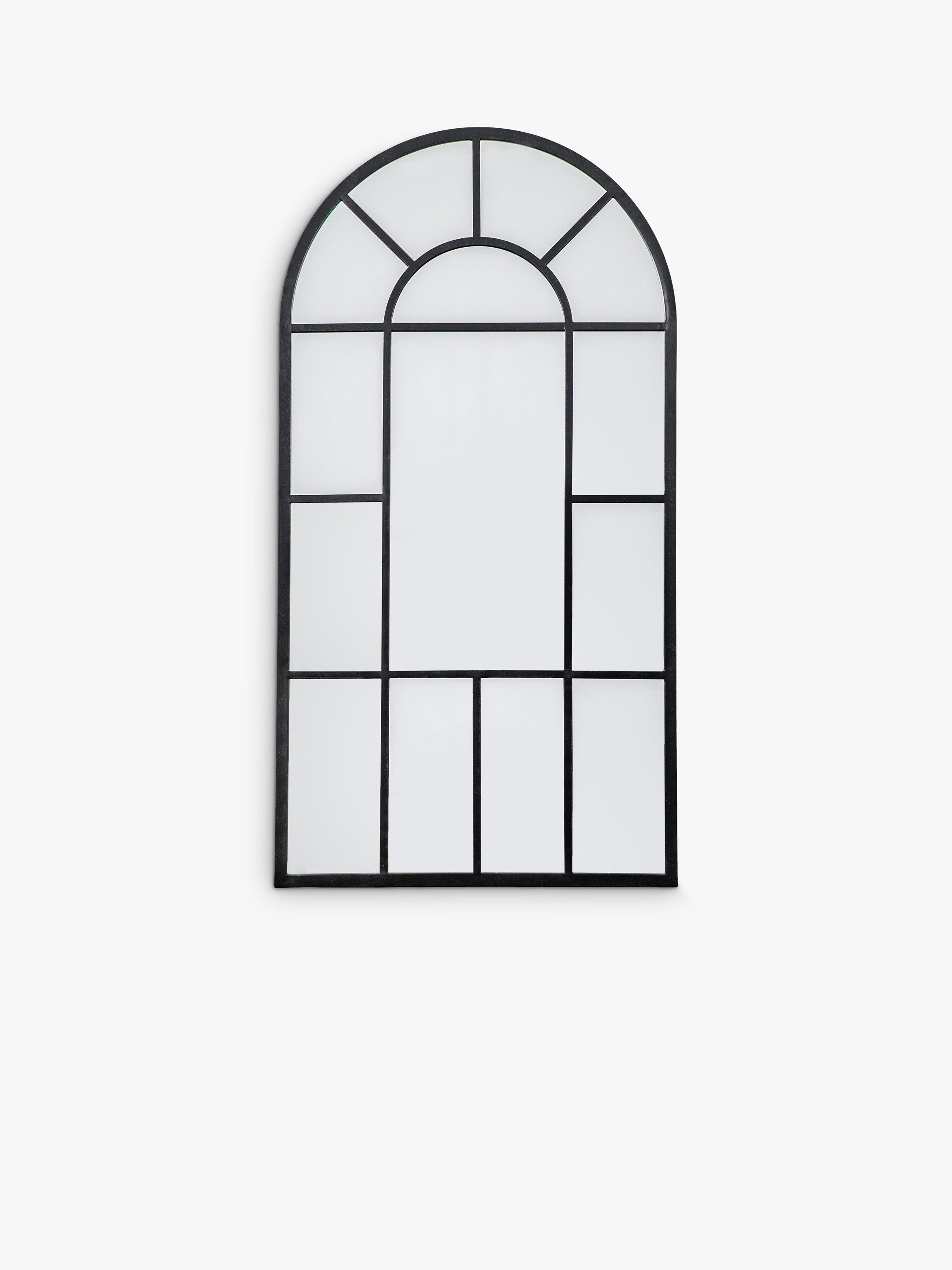 John Lewis Metal Frame Arched Wall Mirror, 150 x 79cm, Black