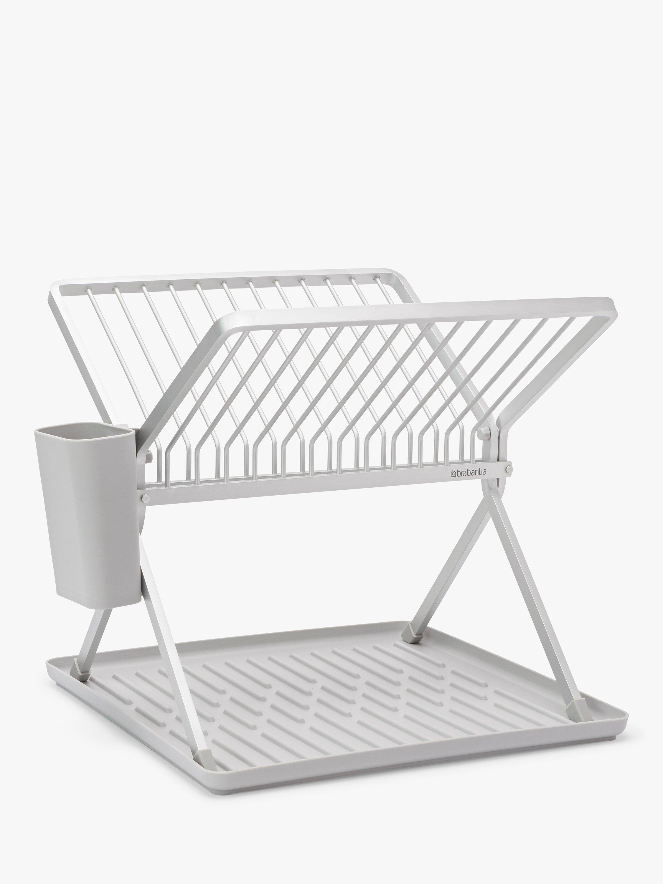 Brabantia Folding Dish Drying Rack, Mid Grey