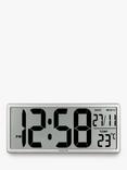 Acctim Datekeeper LCD Digital Wall Alarm Clock, Silver