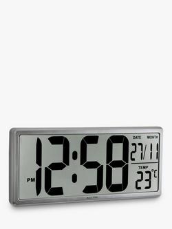 Acctim Datekeeper LCD Digital Wall Alarm Clock, Silver - view 2, Silver