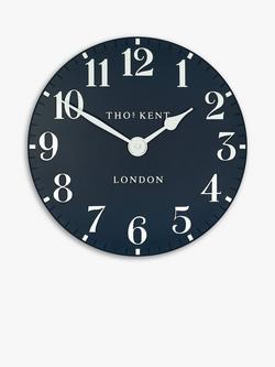 Thomas Kent Arabic Numeral Wall Clock, Blue Ink