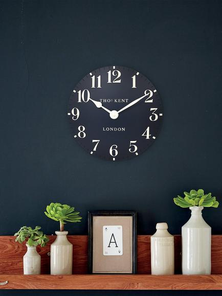Thomas Kent Arabic Numeral Wall Clock - view 2, Blue Ink