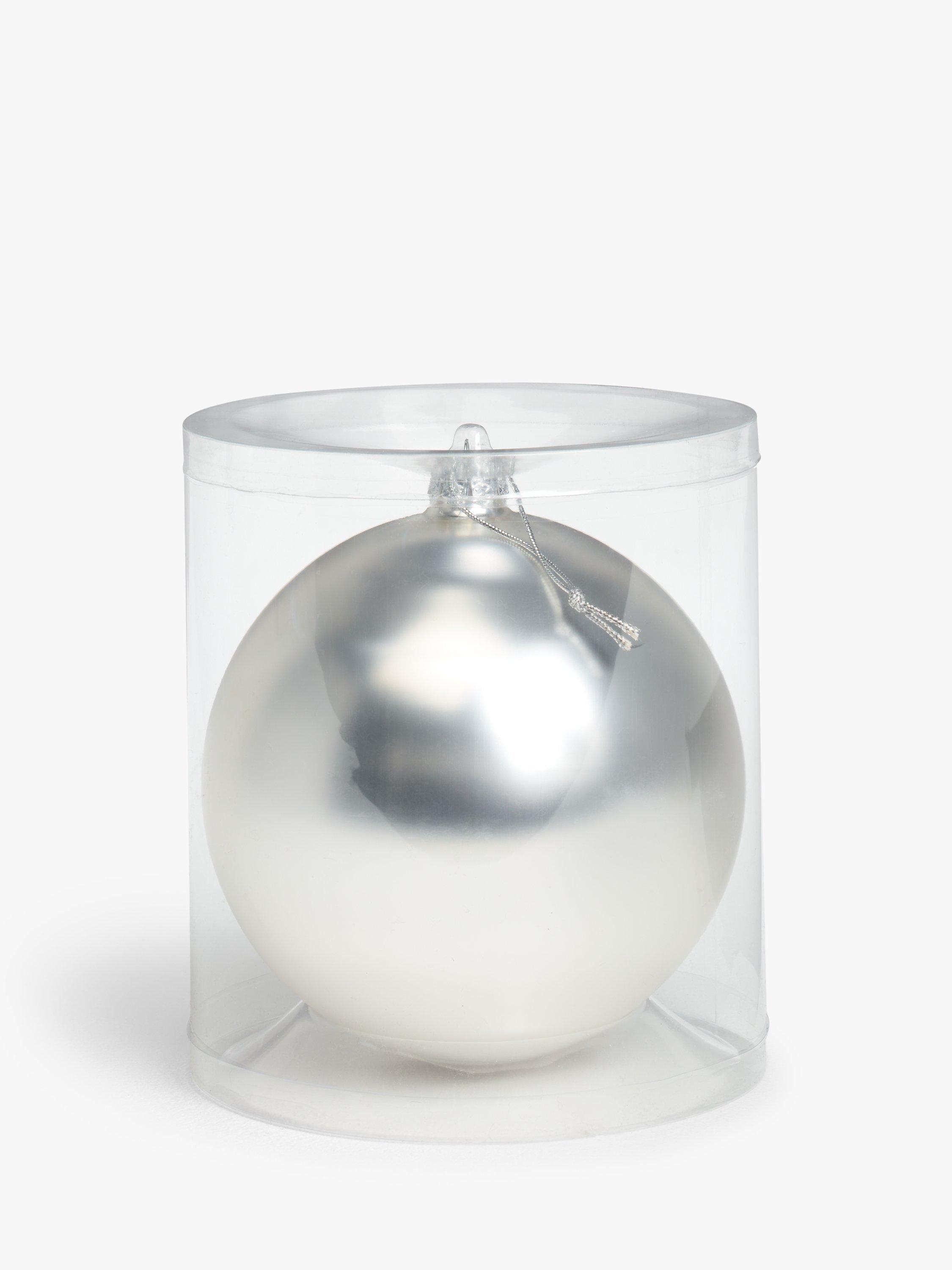 John Lewis Snow Mountain Extra Large Bauble, Silver