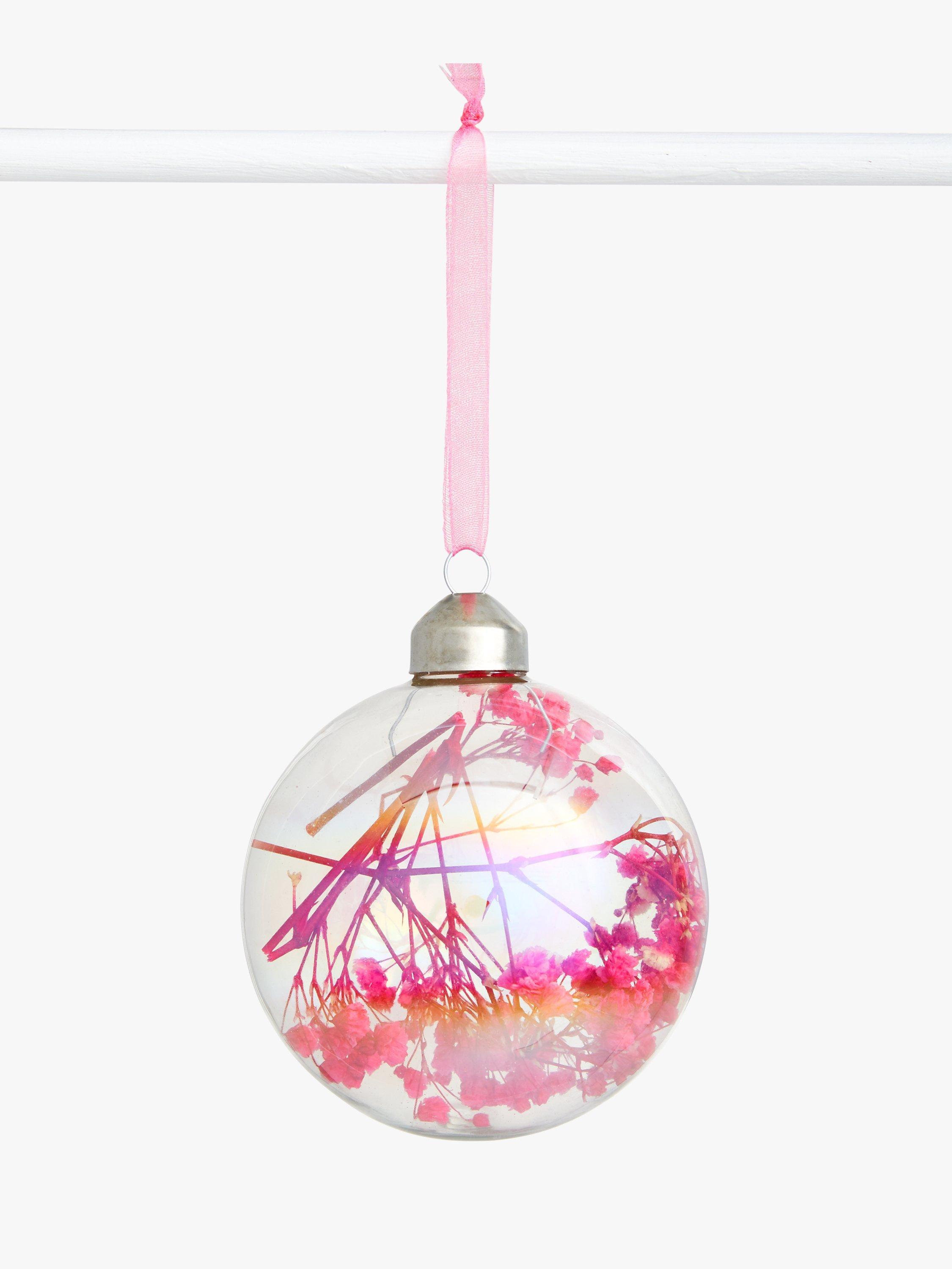 John Lewis Gemstone Forest Dried Flower Bauble, Pink