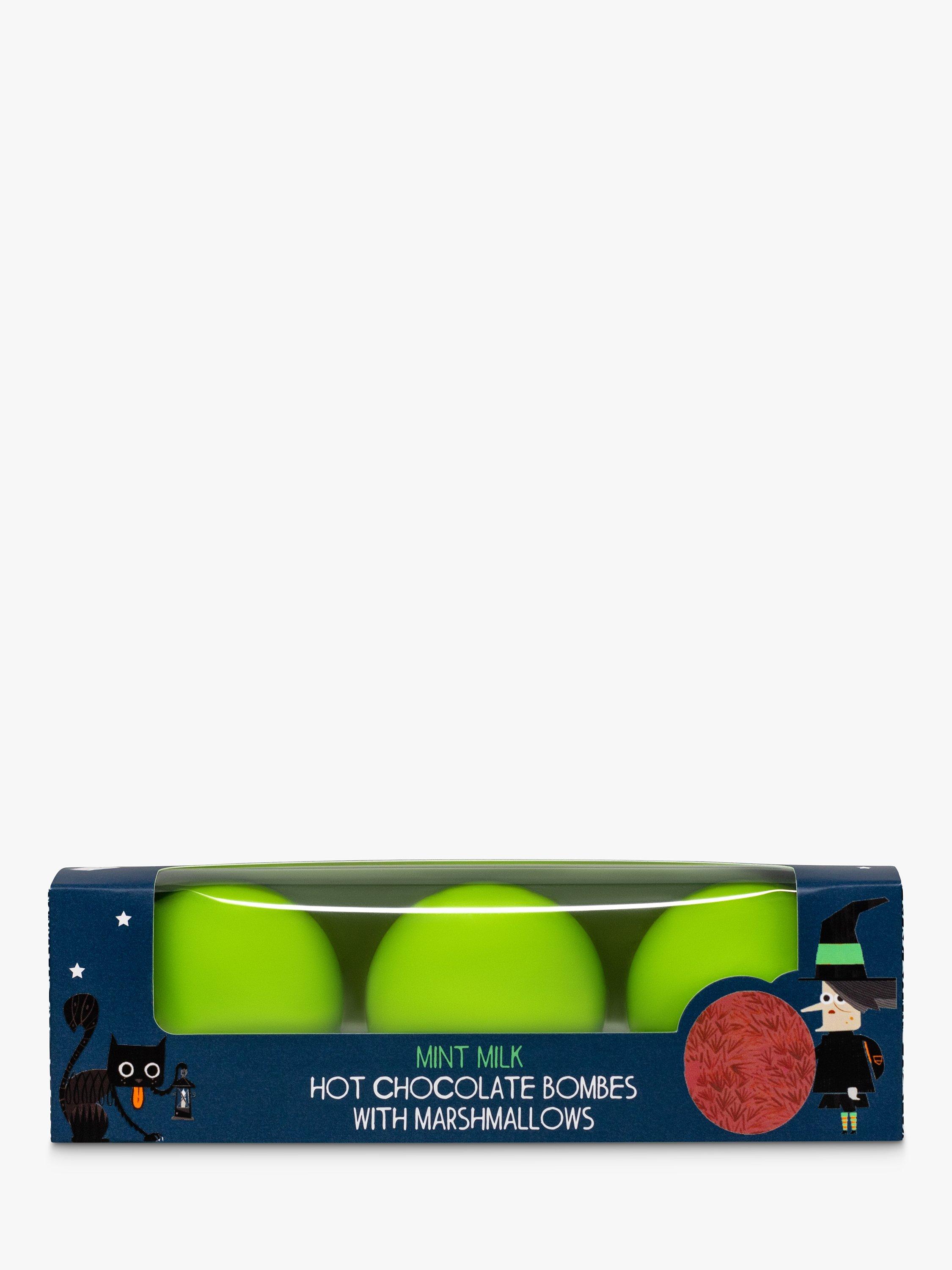 Cocoba Mint Hot Chocolate Bombes with Marshmallows, Box of 3