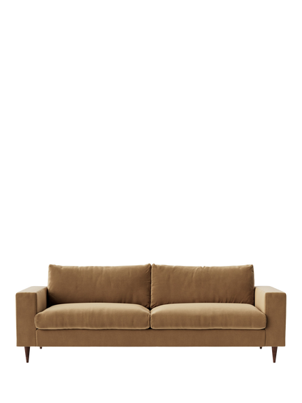 Swoon Evesham Large 3 Seater Sofa, Dark Leg, Biscuit Velvet