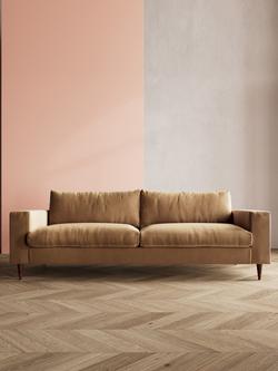 Swoon Evesham Large 3 Seater Sofa, Dark Leg - view 2, Biscuit Velvet