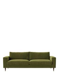 Swoon Evesham Large 3 Seater Sofa, Dark Leg, Fern Velvet