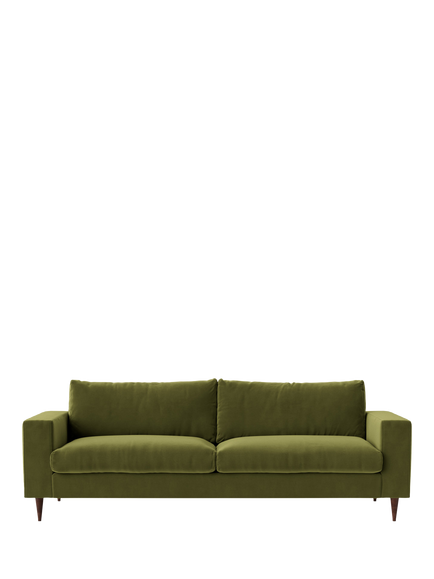 Swoon Evesham Large 3 Seater Sofa, Dark Leg, Fern Velvet