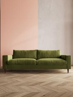 Swoon Evesham Large 3 Seater Sofa, Dark Leg - view 2, Fern Velvet