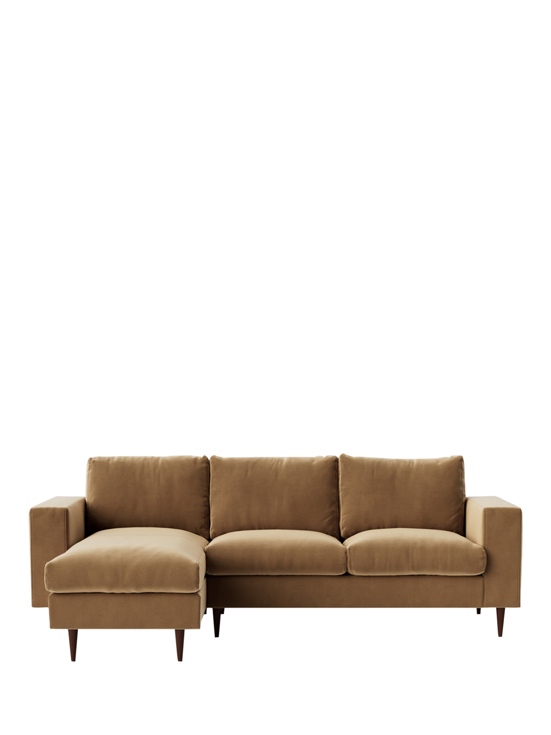 Evesham Range, Swoon Evesham Grand 4 Seater LHF Chaise End Sofa, Dark Leg, Biscuit Velvet