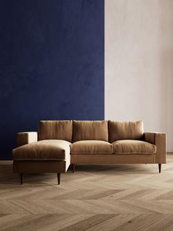 Swoon Evesham Grand 4 Seater LHF Chaise End Sofa, Dark Leg - view 2, Biscuit Velvet
