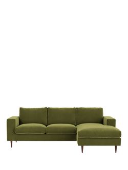 Swoon Evesham Grand 4 Seater RHF Chaise End Sofa, Dark Leg, Fern Velvet