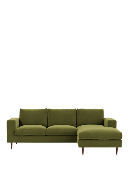 Swoon Evesham Grand 4 Seater RHF Chaise End Sofa, Dark Leg, Fern Velvet