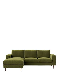 Swoon Evesham Grand 4 Seater LHF Chaise End Sofa, Dark Leg, Fern Velvet
