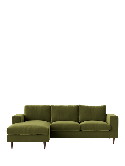 Swoon Evesham Grand 4 Seater LHF Chaise End Sofa, Dark Leg, Fern Velvet