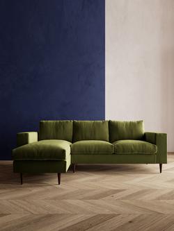 Swoon Evesham Grand 4 Seater LHF Chaise End Sofa, Dark Leg - view 2, Fern Velvet