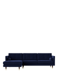 Swoon Porto Grand 4 Seater LHF Chaise End Sofa, Dark Leg