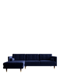 Swoon Porto Grand 4 Seater LHF Chaise End Sofa, Dark Leg