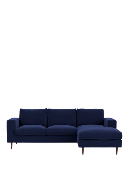 Swoon Evesham Grand 4 Seater RHF Chaise End Sofa, Dark Leg, Ink Velvet