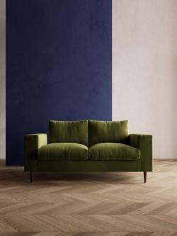Swoon Evesham Medium 2 Seater Sofa, Dark Leg - view 2, Fern Velvet