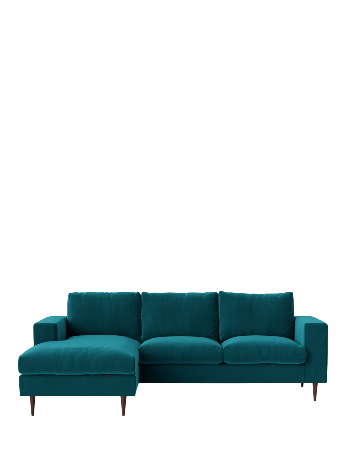 Evesham Range, Swoon Evesham Grand 4 Seater LHF Chaise End Sofa, Dark Leg, Kingfisher Velvet